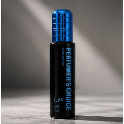 Perfume bottle with blue cap