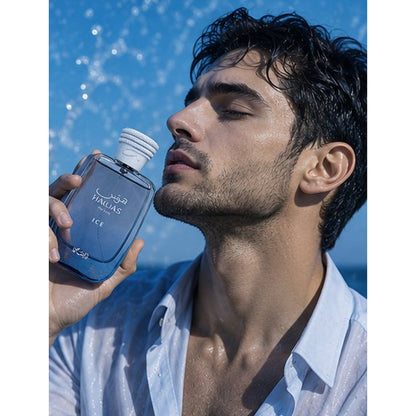 blue perfume bottle