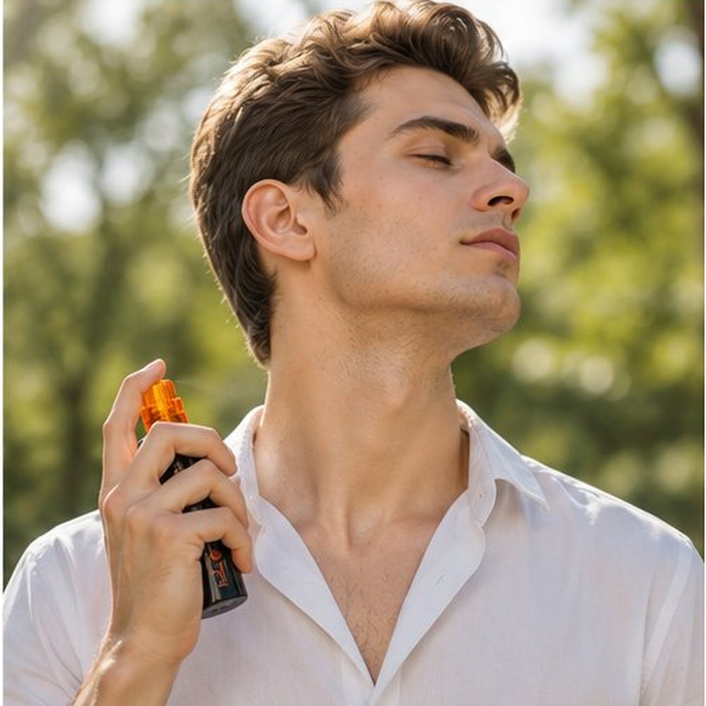 applying perfume