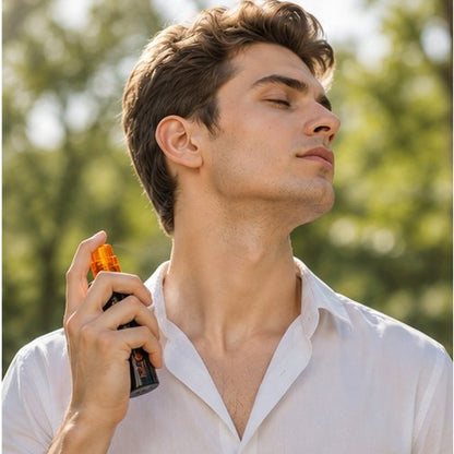applying perfume